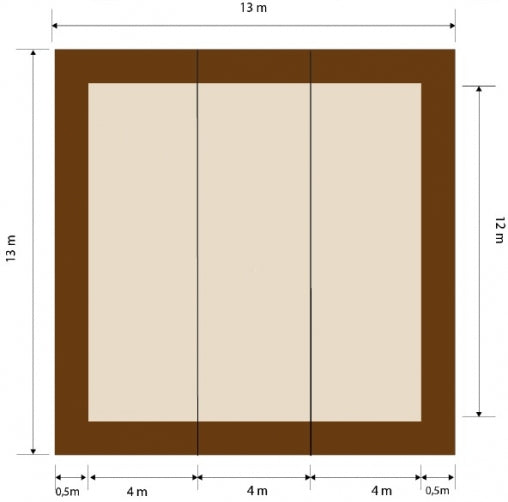 Tapete de Treino GR "Bola" 13x13m com Borda